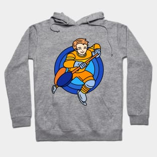 Cartoon ice hockey boy Hoodie